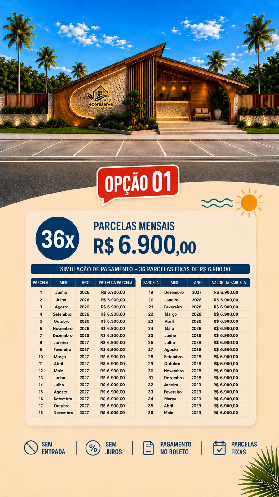 Opção 01 de pagamento