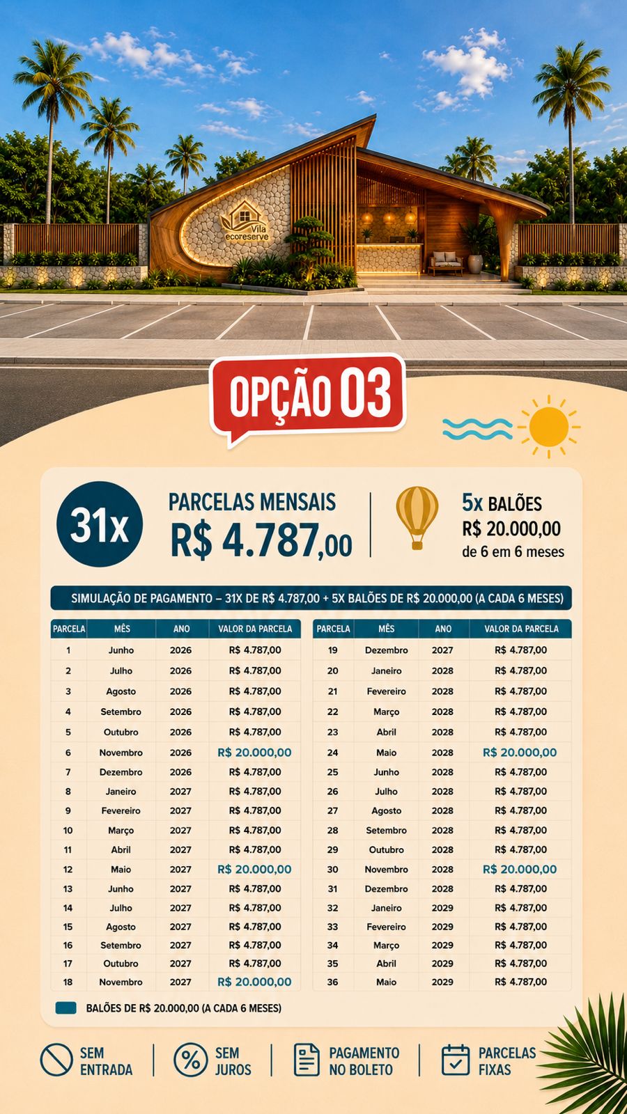 Opção 03 de pagamento